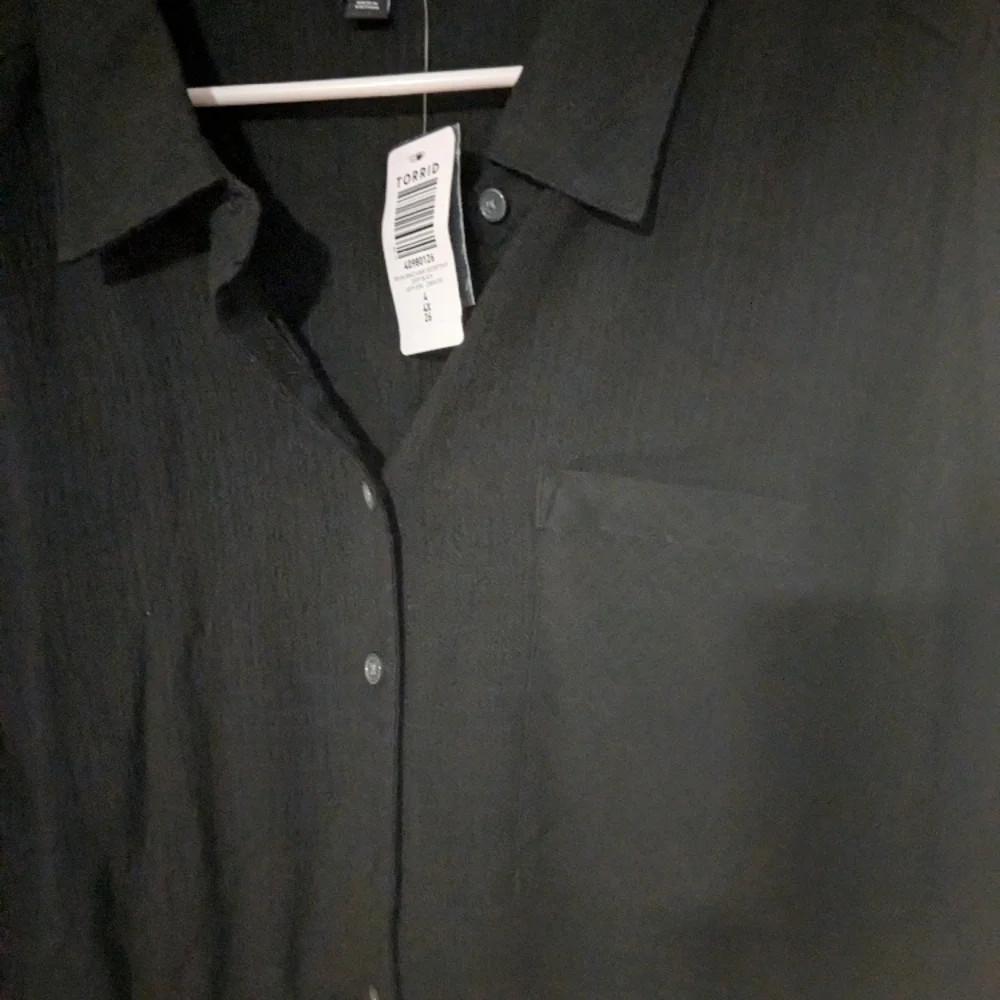 Torrid textured peplum long sleeve shirt 4 - Picture 7 of 8